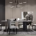 Modern Dining Table and Chair Combination 3d model