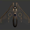 Advanced Cosmic Spacecraft With Neon Honeycomb Wings And Futuristic Design For Interstellar Exploration