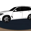 White Modern SUV With Sleek Front Design And Alloy Wheels On Circular Display Platform