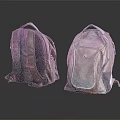 Two Stylish Backpacks Dark And Light Colored With Reflective Surface On Dark Background