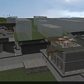 Ancient Architecture Complex Featuring Traditional Gray Tile Roofs Courtyard Layout And Modern Terrace