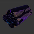 Advanced Space Propulsion System 3D Model With Black Brown And Blue Details