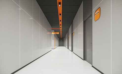 Modern aisle corridor walkway aisle 3d model