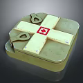 First Aid Kit With Red Cross Symbol And Metal Case Latches For Emergency Storage