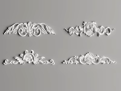 Jane European Carved Triangle Modern Carved 3d model