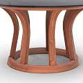 Elegant Modern Round Side Table With Marble Top And Wooden Base 3d model