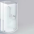 Modern Bathroom Curved Shower Enclosure With Transparent Glass Shower Head
