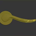 Golden Metallic Door Handle With Shiny Reflective Surface And Sleek Design