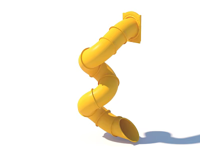 Unique Yellow Spiral Pipe Garden Ornament For Outdoor Decorative 3d model