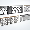 Various Decorative Railings Designs With Intricate Patterns And Metal Work 3d model