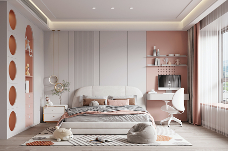 Modern Children's Room Girls Room 3d model