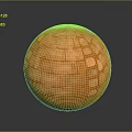 Orange Decorative Sphere With Brick Like Tile Pattern On Dark Background