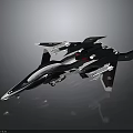 Advanced Sci-Fi Weaponized Aircraft Model With Black White Design Multiple Wings And Weapon Systems 3d model