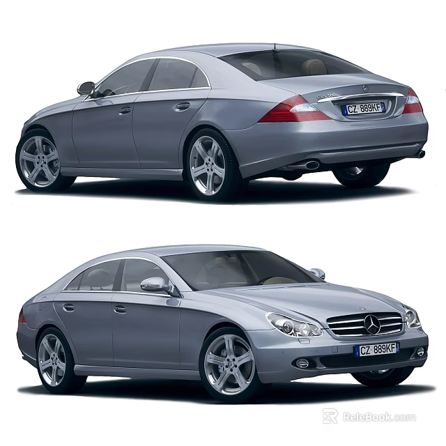 Elegant Silver Sedan With Modern Streamlined Body Design Alloy Wheels And LED Lights 3d model 