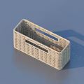 Practical Beige Woven Storage Basket With Handheld Handle For Home Organization