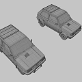 Two Classic Green SUVs With Roof Racks And Round Headlights Design