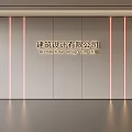 Front desk background wall hall background wall company image wall front desk reception background 3d model