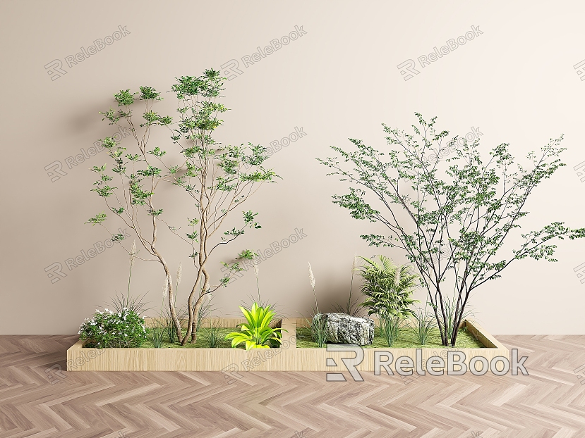 Combination of flowers and plants model