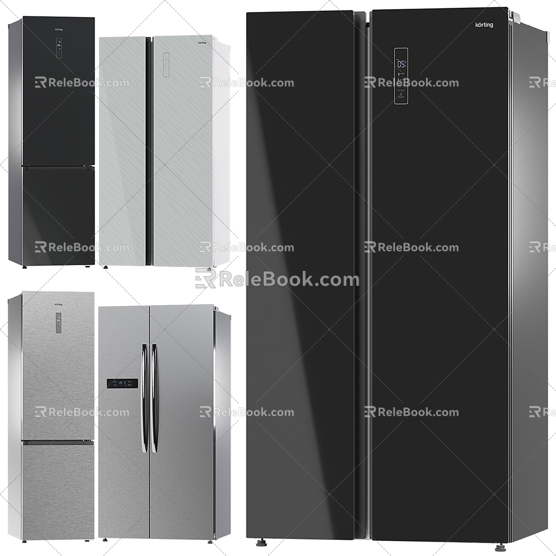 Modern Fridge Freezer 3d model