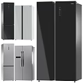 Modern Refrigerators And Freezers With Stainless Steel Finish And Double Door Design