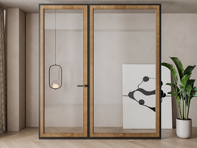 Modern glass single door 3d model