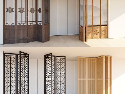 New Chinese Screen Folding Door Screen model