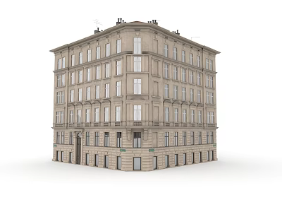 European Style Building Featuring Classical Design Multiple Ornate Windows And Traditional Facade 3d model