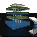 Vertical Hydroponic Farming System With Multiple Plant Layers And Aquarium Control Panel