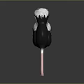 Black Ostrich With Pink Neck Long Legs And Feathered Body Standing Tall