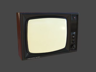 Vintage Sharp CRT Television with Wooden Frame and Control Knobs 3d model