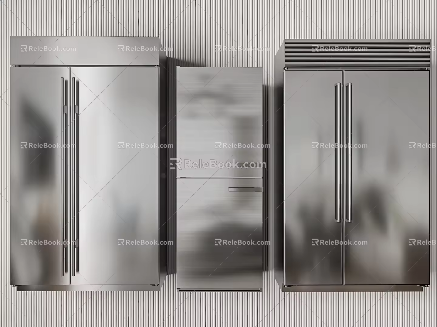 Modern refrigerator combination 3d model