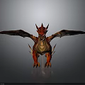 Striking Fantasy Red Dragon Character With Spread Wings Golden Scales And Sharp Horns