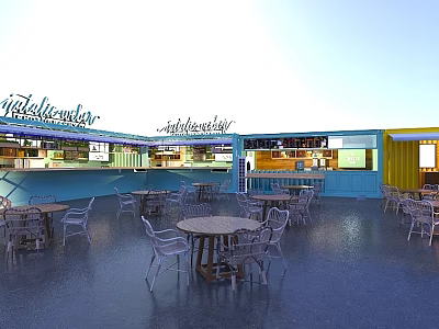 Modern Container Container Night Market 3d model