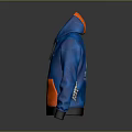 Blue And Orange Zip Up Hoodie With Geometric Pattern For Casual Wear