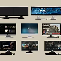 Modern computer desktop computer display computer screen 3d model