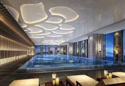 New Chinese Swimming Pool Hotel Swimming Pool 3d model