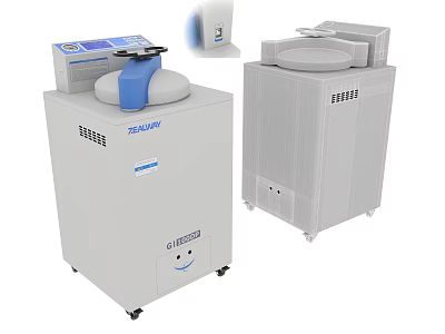 Industrial Autoclave Sterilization Equipment With Digital Control Panel And Mobile Base Design 3d model