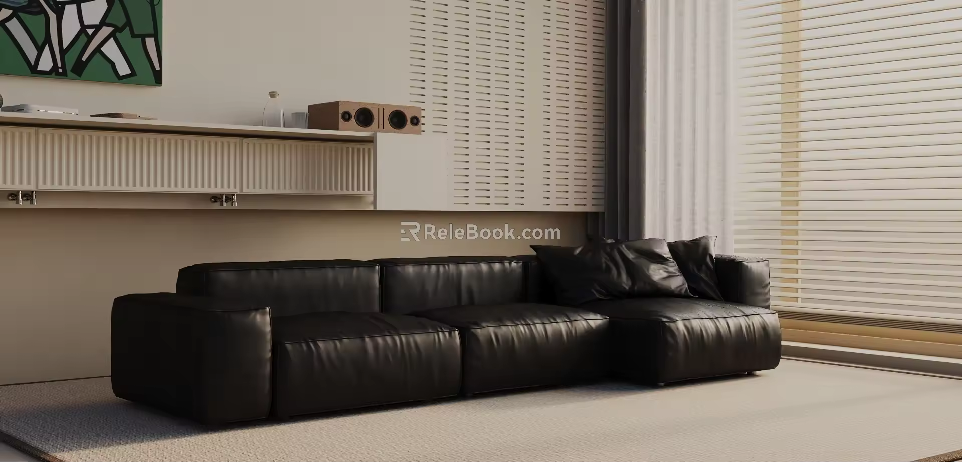 Modern three-seat sofa 3d model