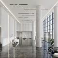 Modern Hall Office Building Lobby 3d model