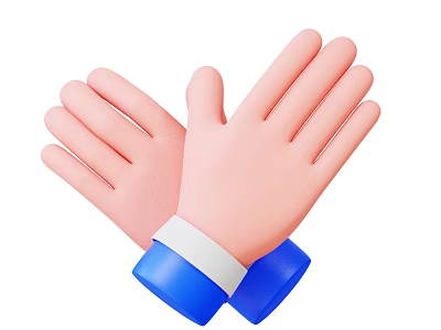 Decorative Ornament Set With Pink Gloves And Blue Cuffs White Trim Design 3d model