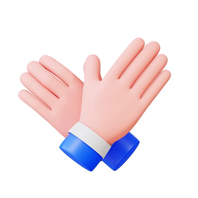 Decorative Ornament Set With Pink Gloves And Blue Cuffs White Trim Design 3d model