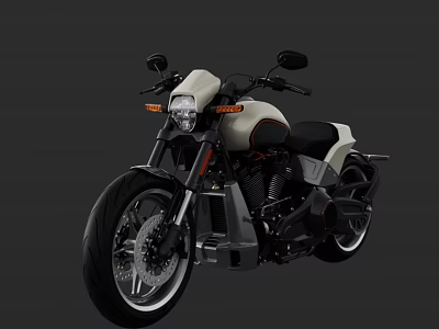 Modern Classic Motorcycle With White Black Body Leather Seat And Alloy Wheels 3d model