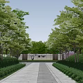 Garden Landscape Design with Lush Trees Winding Pathways and Green Lawns