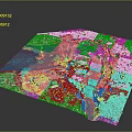 Deer In Urban 3D Model Green Area Near Blue Water And River