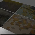 Various Square Rugs With Geometric Patterns Floral Designs And Modern Textured Styles 3d model