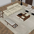 Modern Sofa Coffee Table Combination Leisure Chair Multi-person Sofa Bench 3d model