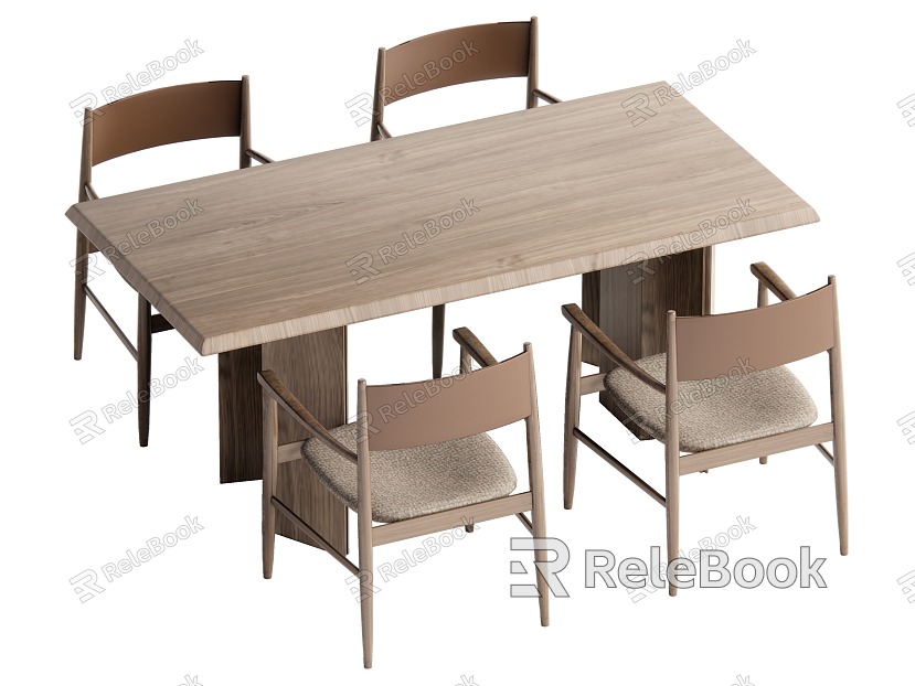 Dining Table and Chair Combination Log Style Dining Table and Chair Combination model