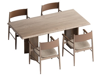 Dining Table and Chair Combination Log Style Dining Table and Chair Combination model