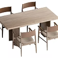 Dining Table and Chair Combination Log Style Dining Table and Chair Combination 3d model