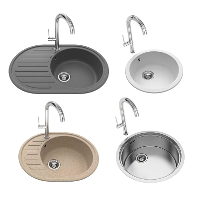Various Color Kitchen Sink With Faucet Options For Modern Home Kitchen Use 3d model
